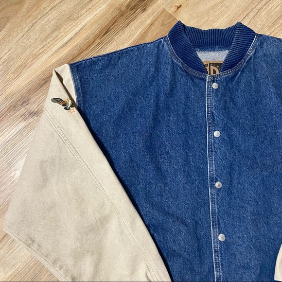 Vtg International Denim Rare Painted Eagle Jacket - Picture 3 of 9